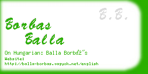 borbas balla business card